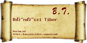 Bánóczi Tibor névjegykártya